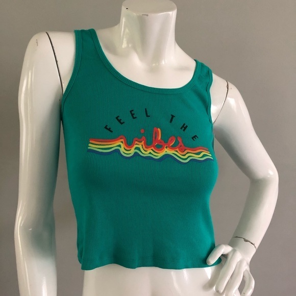 Might Fine - Feel the Vibes - Graphic Tank - Teal - Picture 2 of 4